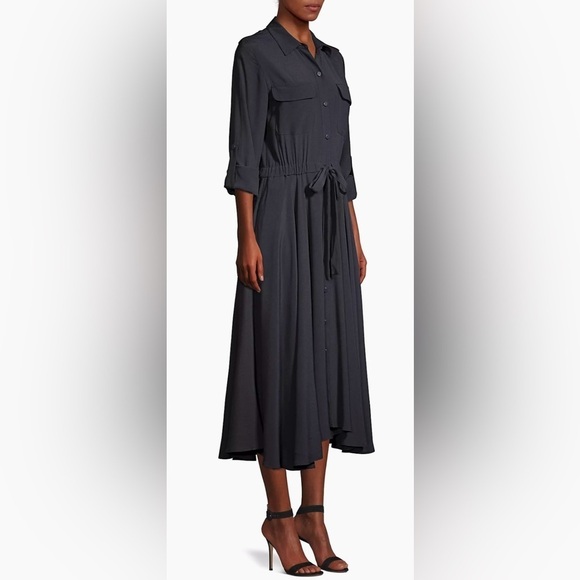 Equipment Jacquot Button Front Long Sleeve Midi Utility Dress Eclipse 2 - Picture 2 of 14